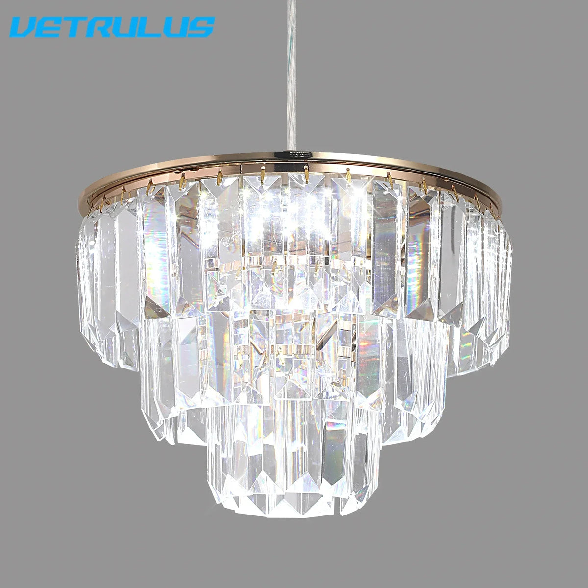 Crystal LED Pendant Light for Kitchen Island Living Dining Room Chandelier