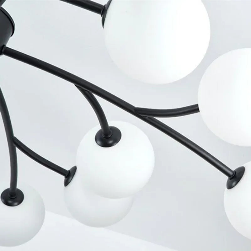 Nordic Glass Ball LED Ceiling Chandelier for Home Decor Fixture