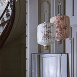 Handmade Japanese Lantern Painting Pendant Lamp Fabric Chandelier