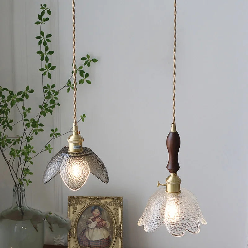 Flower Glass LED Pendant Lights | Nordic Modern Style | Adjustable Hang Lamp