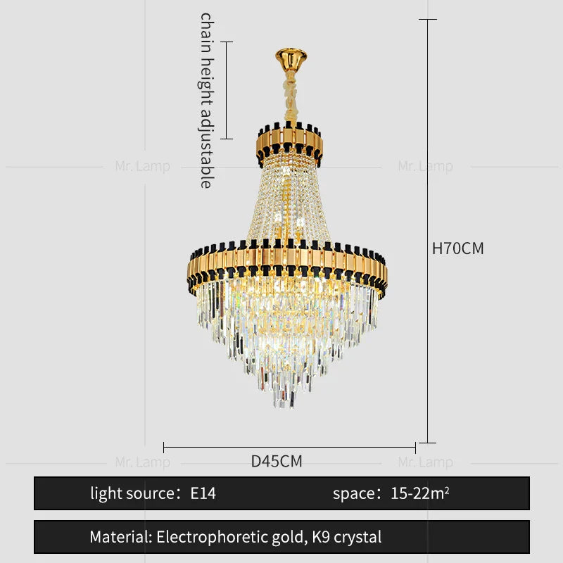 Main Living Room Crystal Chandelier - Post-modern Light Luxury Design
