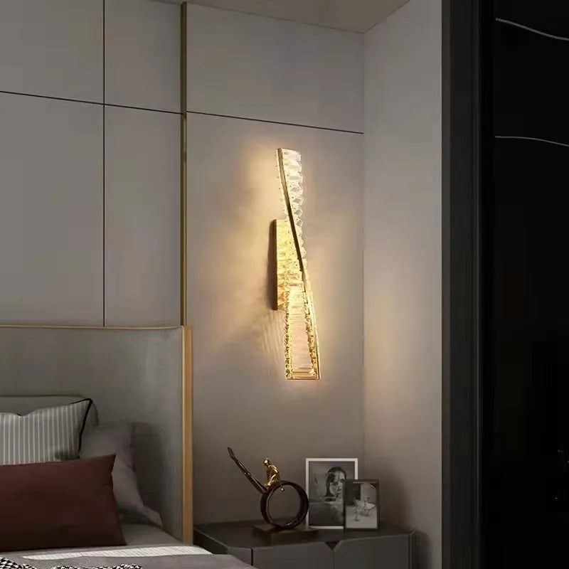 Luxury Crystal Wall Scones LED Wall Lamp Gold Metal Indoor Light Fixtures