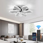 Crystal Luxury Ceiling Fan with LED Lamp Chandelier Smart Home Decor Fixtures