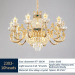 Crystal Dining Room Chandelier - Elegant Zinc Alloy Candle Lamp