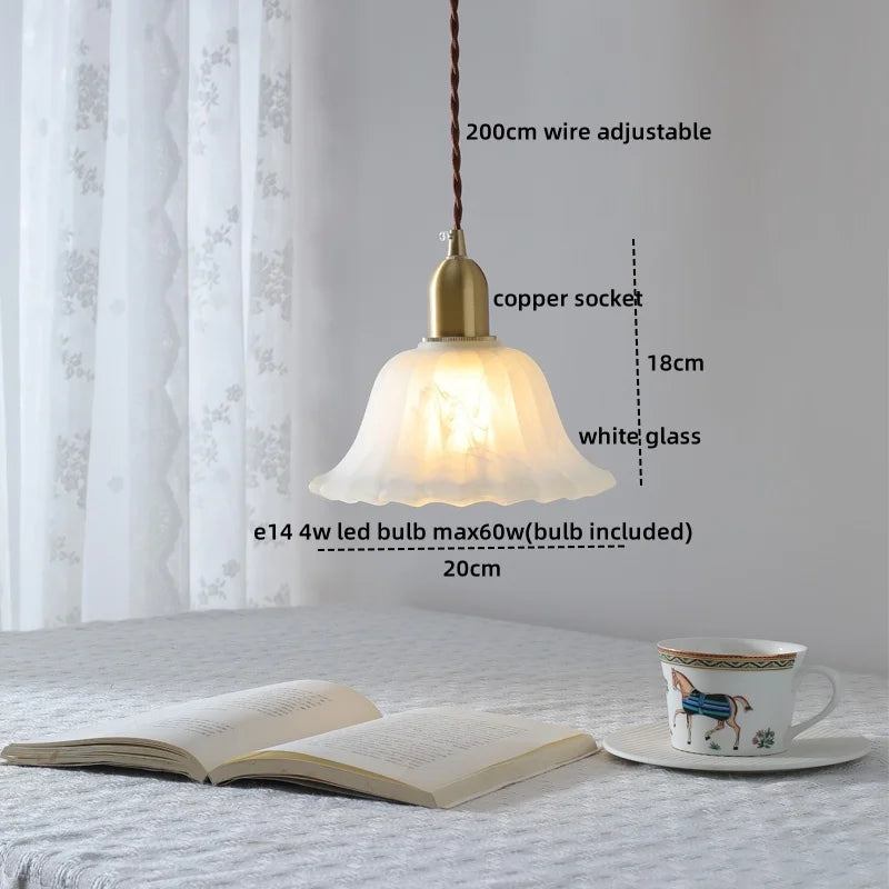 Clear Glass LED Copper Chandelier Pendant Light for Modern Home Decor.