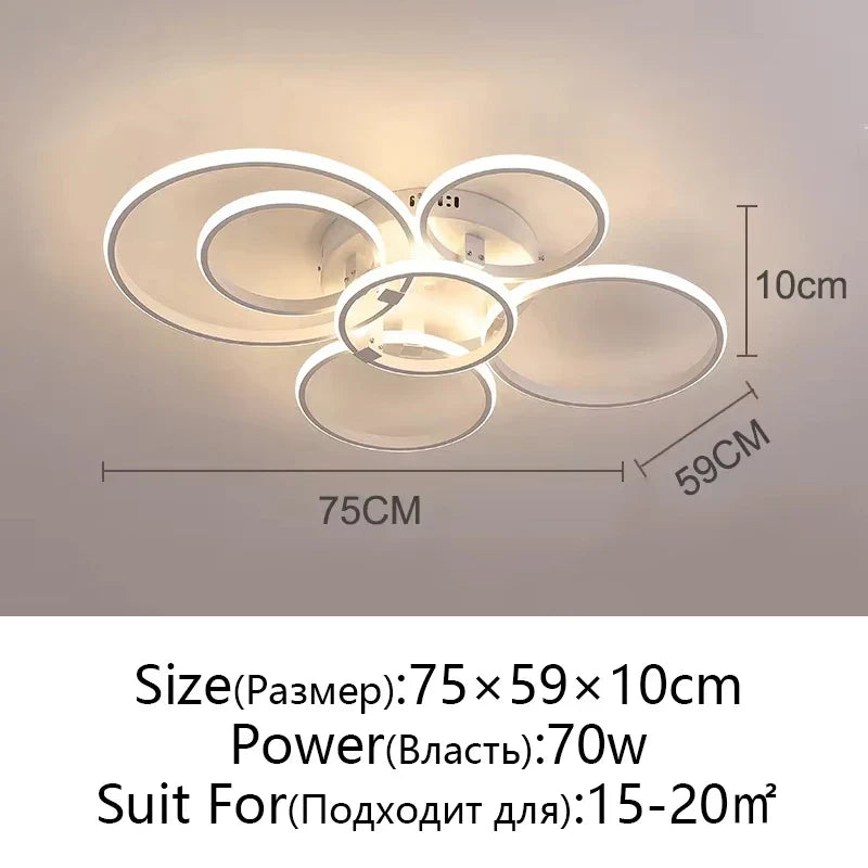 Modern LED Ceiling Chandelier in Gold & Black for Living Room, Bedroom, Study - Dimmable Indoor Lighting