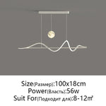 LED Pendant Light - Modern White/Black Long Line for Home, Restaurant, Office