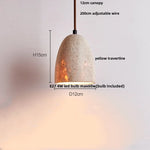 Afralia™ LED Pendant Lamp Yellow Travertine Japanese Style Adjustable Hanging Lights