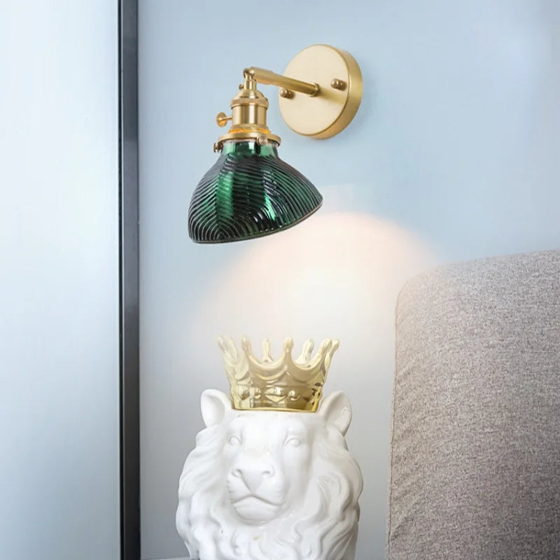 Nordic Glass LED Wall Sconce with Pull Chain Switch for Bedroom and Living Room