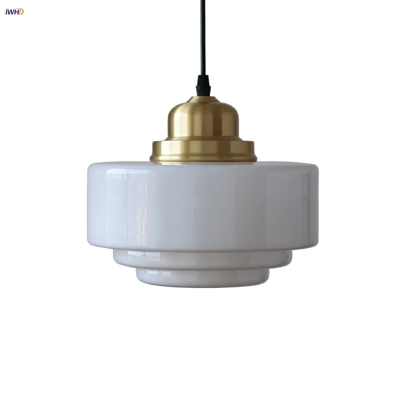 White Glass LED Pendant Lamp - Modern Nordic Hanging Light