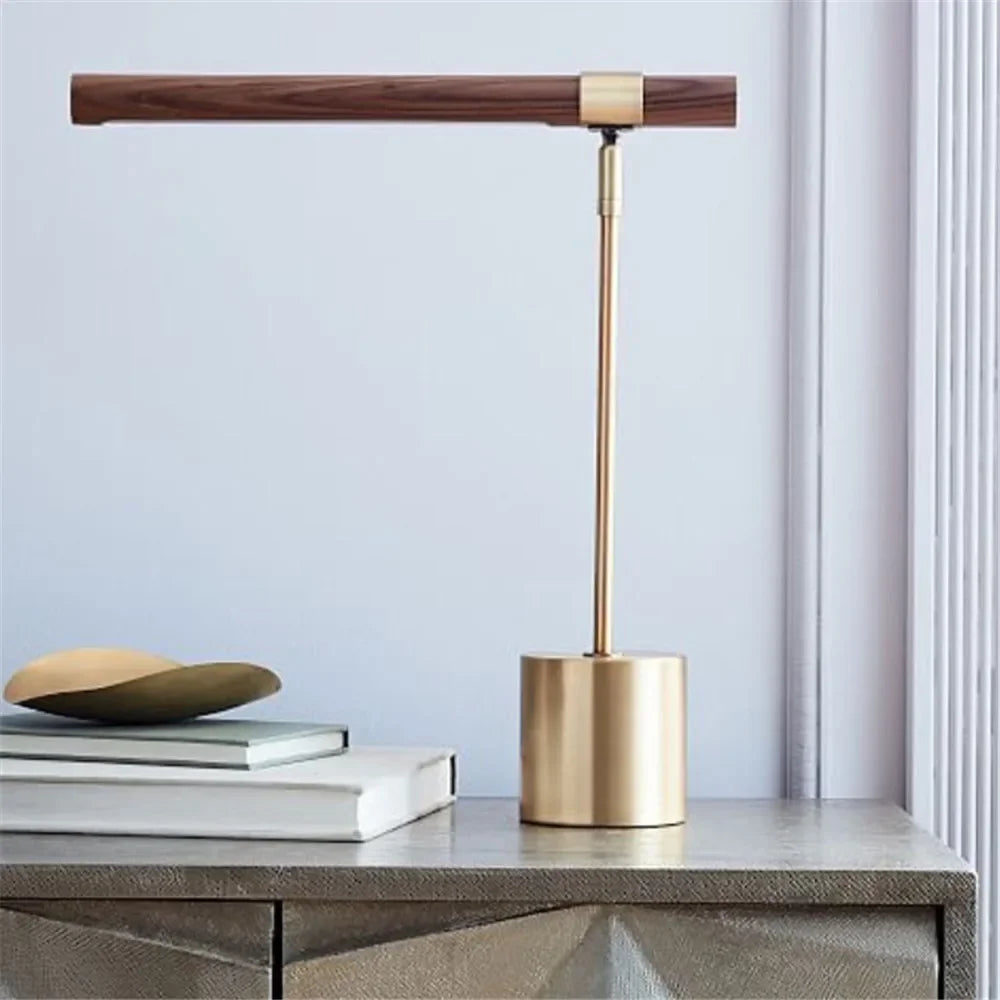 Wood Grain LED Desk Lamp for Hotel Art Decoration & Study