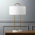 Modern Gold LED Table Lamp with White Lampshade for Luxe Home Decor