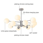 Glass Ball LED Ceiling Chandelier for Modern Living Room and Bedroom