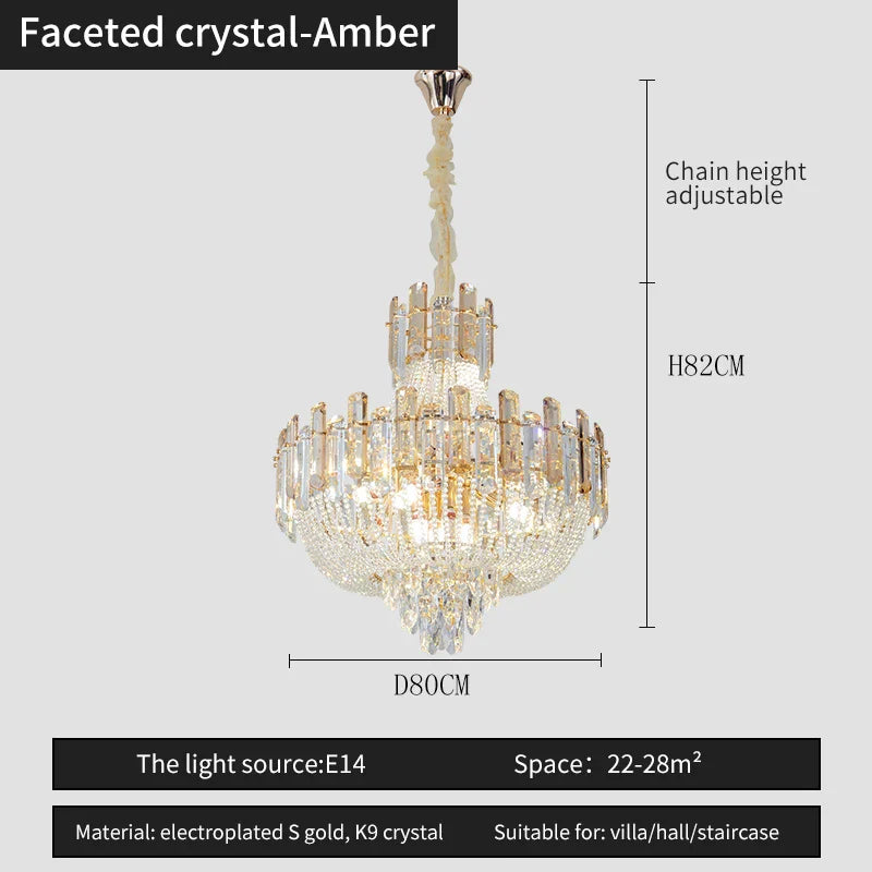 French Bead Chain Crystal Chandelier for Luxury Spaces