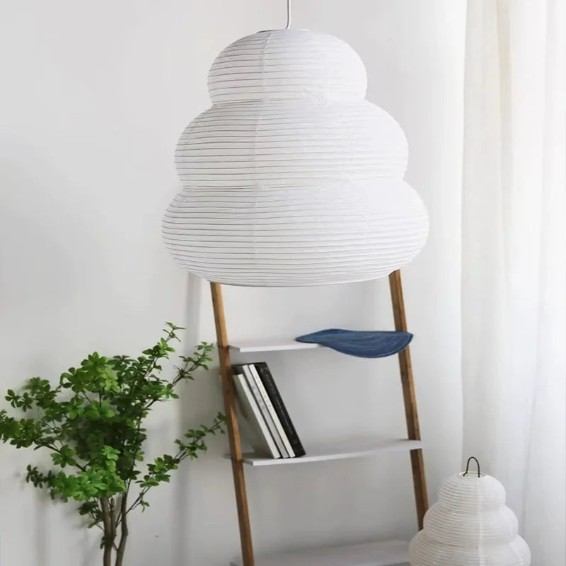 Wabi-sabi Rice Paper Pendant Lights Japanese Chandelier Home Decor Hanging Light