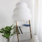 Wabi-sabi Rice Paper Pendant Lights Japanese Chandelier Home Decor Hanging Light