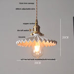 Wire Adjustable LED Pendant Light - Brass Knob Switch E27 Nordic Modern Ceramic Hang Lamp