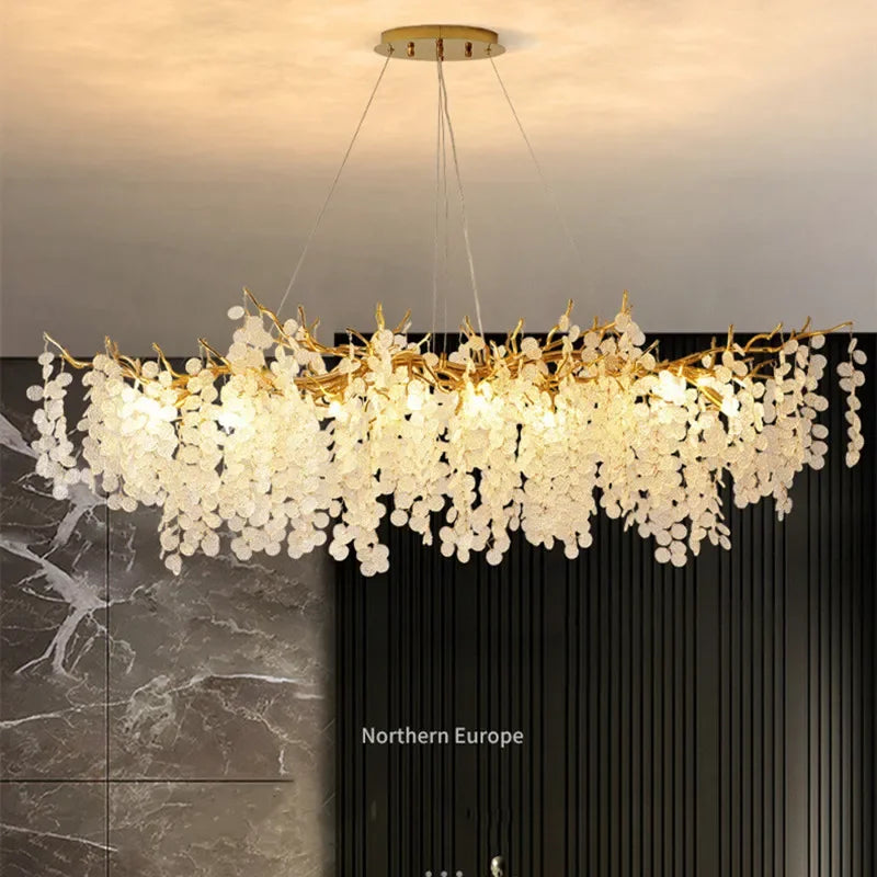 Modern Luxury Gold Branch Pendant Light - Aluminum LED Luminarias