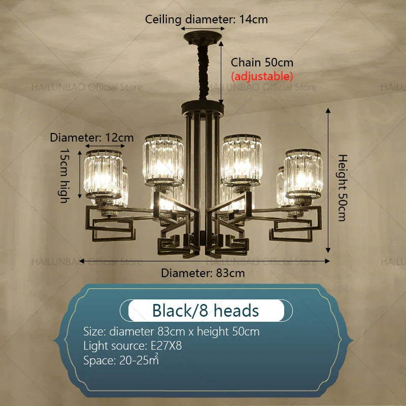 Crystal Chandelier: Modern Luxury Main Light for Livingroom, Hall, and Restaurant