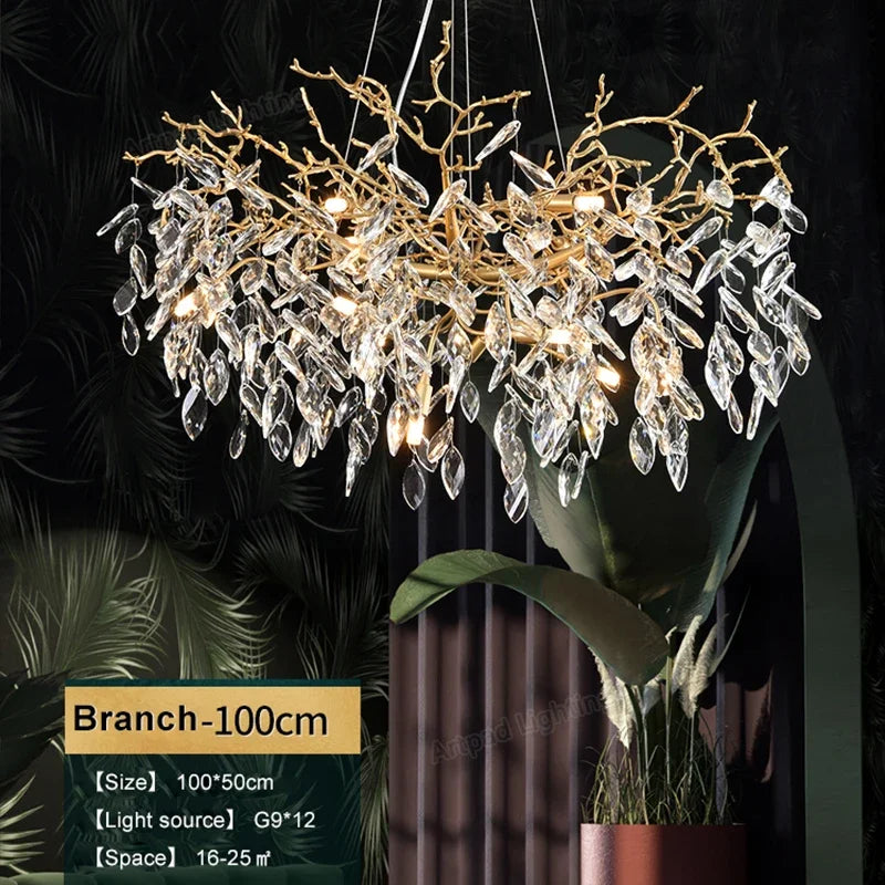 Luxury Crystal Chandeliers: Modern Metal Hanging Lamp for Dining Living Room Hotel Hall