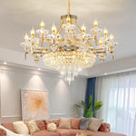 European Luxury Crystal Chandelier for Living Room, Duplex Building Lamps