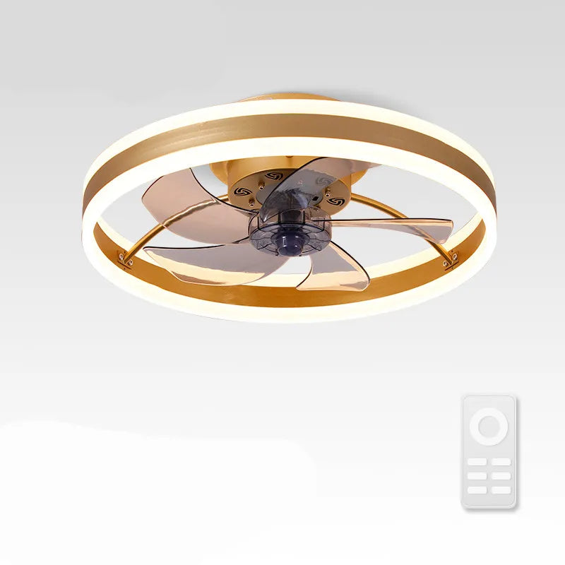 Modern LED Ceiling Fan Light with Remote Control Timer for Living Room