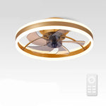 Modern LED Ceiling Fan Light with Remote Control Timer for Living Room