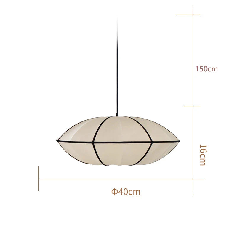 Danish Fabric Pendant Lamp Vintage Chandelier E27 Bulb