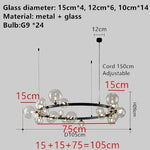 Branching Bubbles Chandelier in Black and Gold for Modern Dining Room