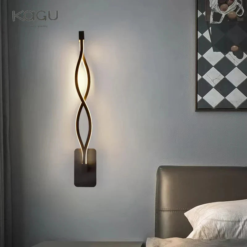 LED Wall Lamps Modern Minimalist Bedroom Living Room Lighting Black White