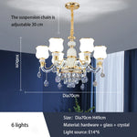 European Luxury Crystal Chandelier: Elegant Main Light for Living Room, Dining Room, Hall