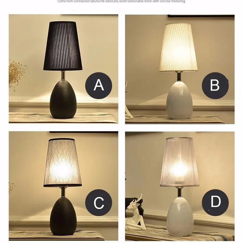 Modern Black and White Living Room Coffee Table Bedroom Night Lamp Design Bedside Lamps