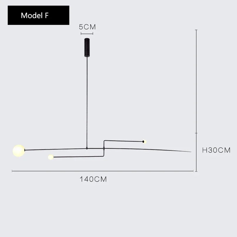 Arc Line Chandelier: Nordic Suspension Pendant for Living Dining Room Kitchen