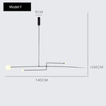 Arc Line Chandelier: Nordic Suspension Pendant for Living Dining Room Kitchen