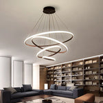 Black Ring LED Pendant Chandelier for Living Room, Dining Room, Kitchen