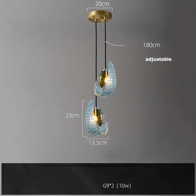 Blue Queen Crystal Glass Chandelier for Staircase Lighting