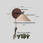 Yellow Travertine LED Wall Lamp Iron Pull Chain Switch Nordic Modern Stair Light