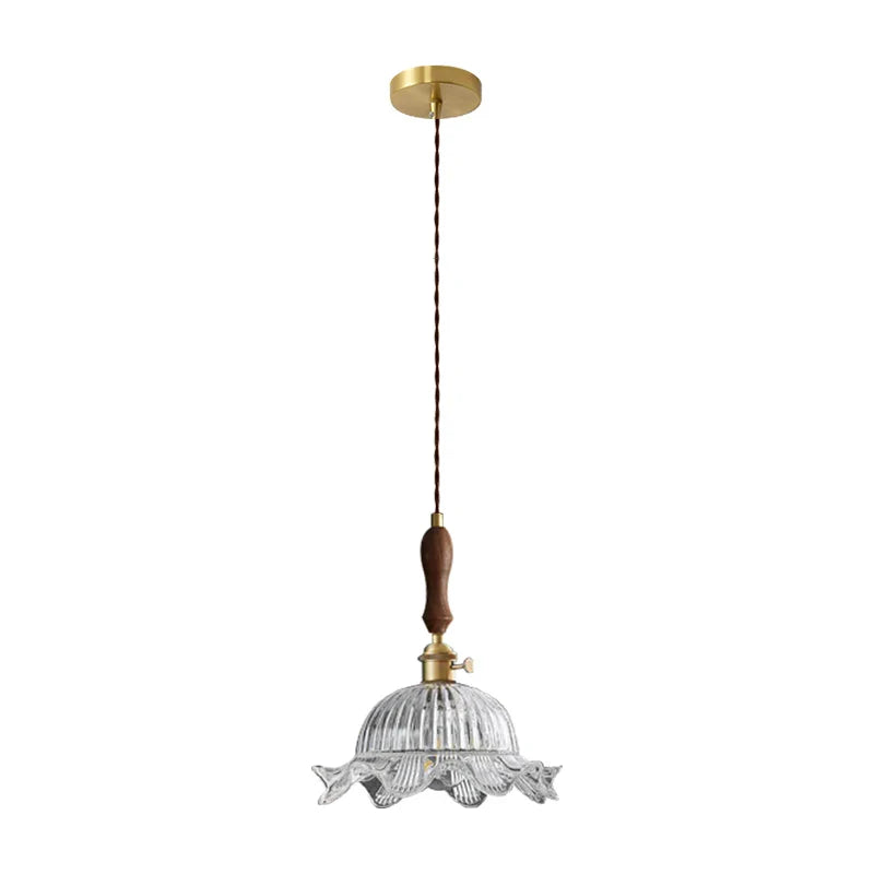 Clear Glass LED Hanging Lamp French Style Pendant Light for Home Decor
