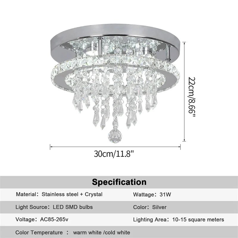 Modern K9 Crystal LED Chandeliers - Kitchen Home Decor Ceiling Lamps Fixtures