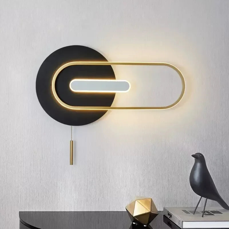 Modern Rocker Arm Wall Lamp for Bedroom Living Room Aisle, Danish Design