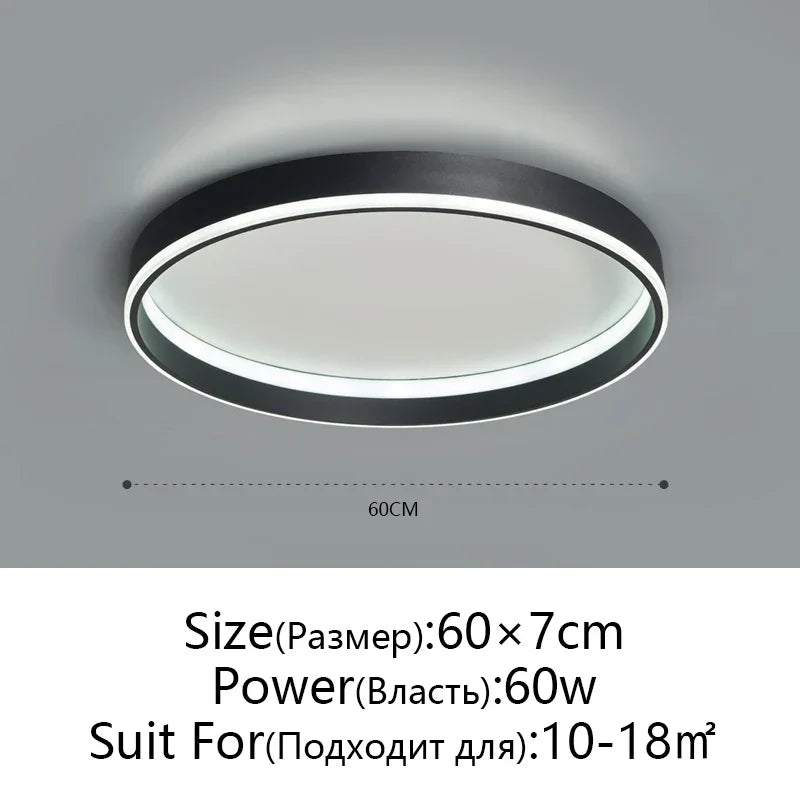 Round Bedroom LED Ceiling Light Modern Home Decor Minimalist Living Room Lighting