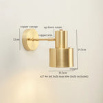 Nordic Copper LED Wall Lamp Pull Chain Switch Wandlamp