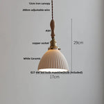 Wood Ash LED Pendant Light - Adjustable Nordic Modern Hanging Lamp