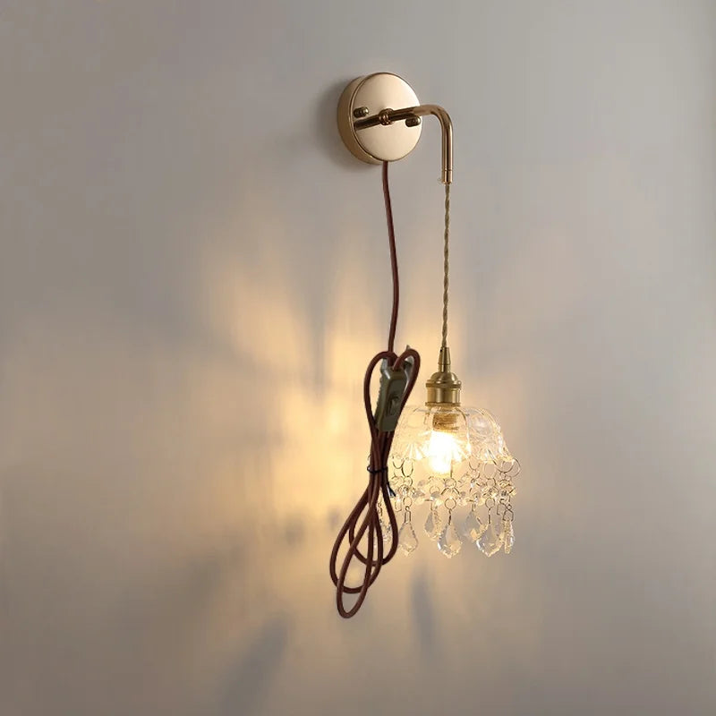Clear Glass LED Wall Lamp Modern Crystal Home Decor Bathroom Mirror Light