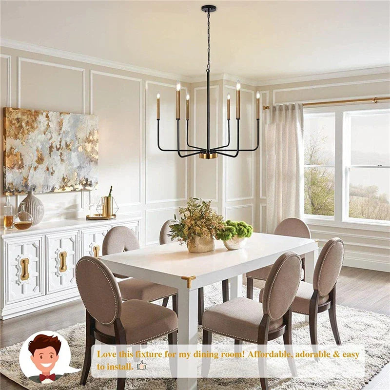 Modern Retro Chandelier Pendent Lamp LED Living Room Lighting Fixtures