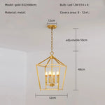 Metal Frame Chandelier Pendant Lights Minimalism Indoor LED Lighting