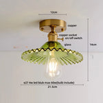 Smoke Gray Glass LED Ceiling Light - Modern Nordic Style