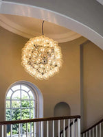 Clear Glass Bubble G4 LED Dandelion Chandelier - Gold/Silver/Black Hardware