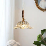 Glass LED Pendant Lamp Petal Lampshade for Bedroom Living Dining Room