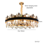 Classic Gray Crystal Chandeliers with LED Lighting for Dining Table